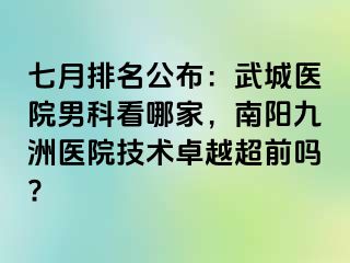 七月排名公布：武城醫(yī)院男科看哪家，南陽清大醫(yī)院技術(shù)卓越超前嗎?